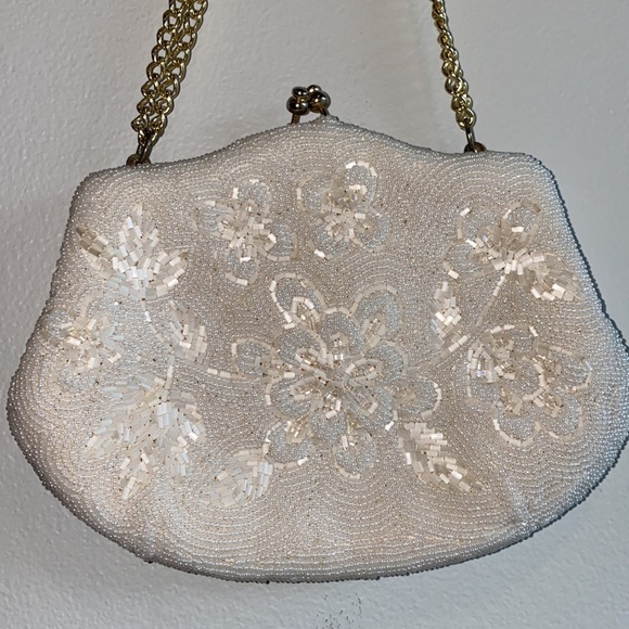 Vintage Delill Beaded Handbag White - Picture 10 of 15